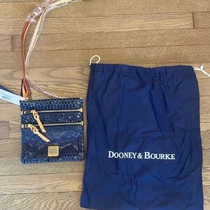 Dooney & Bourke Navy and Tan Crossbody Bag